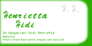 henrietta hidi business card